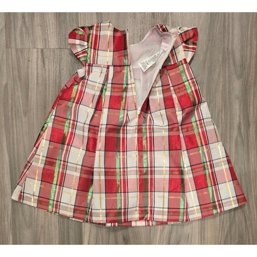 Enchanting Bonnie Jean Christmas Dress with Oversized Gold Bow - Size 24 Months - Picture 3 of 4